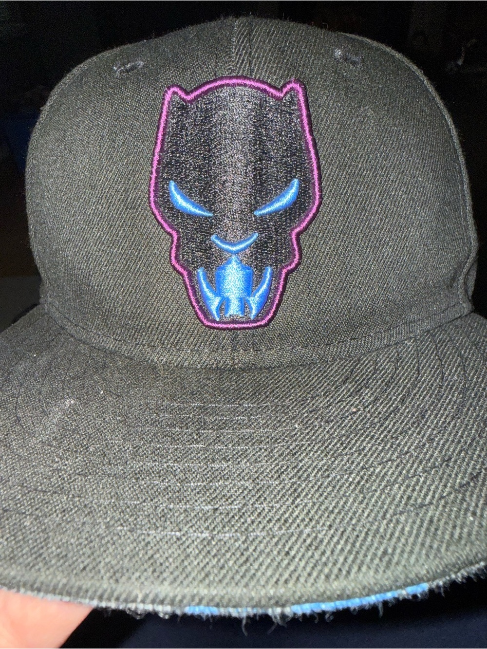 Marvel Black Panther Graphic Baseball Cap Adjustable Black/Purple/Blue One Size